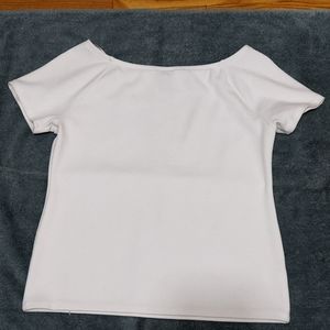 Ann Taylor Factory White Short Sleeve Shirt - Size Lg